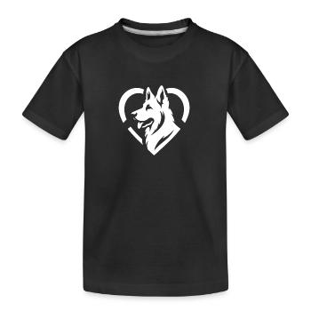 Mon cœur bat pour les bergers allemands - T-shirt bio Premium Enfant - noir - Devant