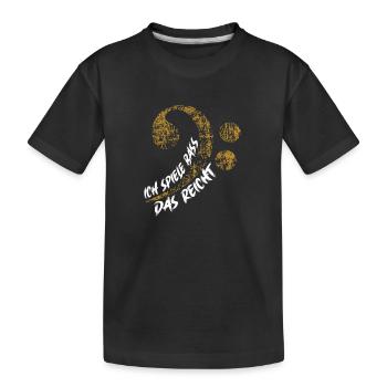 Ich spiele Bass das reicht. Vintage Bassschlüssel - Kinder Premium Bio T-Shirt - Schwarz - Vorne