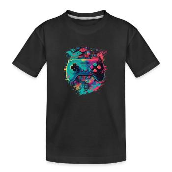 Retro Konsole - Kinder Premium Bio T-Shirt - Schwarz - Vorne