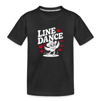 Hibou de danse en ligne Hibou drôle avec Stetson et bottes - T-shirt bio Premium Enfant - noir - Devant