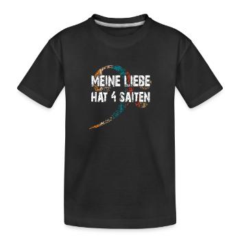 Ich liebe meinen Bass - ich spiele Bass - Kinder Premium Bio T-Shirt - Schwarz - Vorne