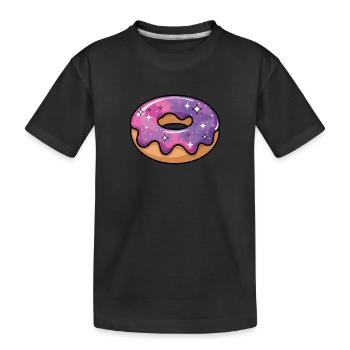 Kosmische Galaxie Donut - Kinder Premium Bio T-Shirt - Schwarz - Vorne