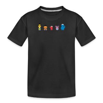 Sesamstraße Pixeldesign Charaktere - Kinder Premium Bio T-Shirt - Schwarz - Vorne