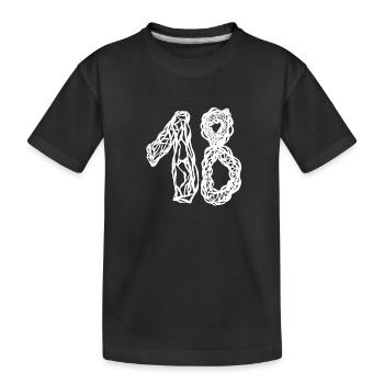 Numéro 18 blanc - T-shirt bio Premium Enfant - noir - Devant