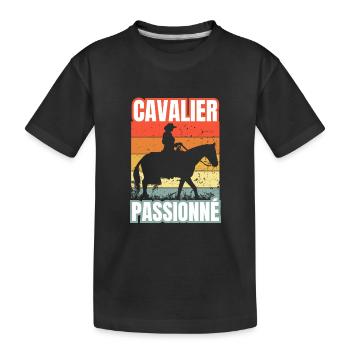 cavalier passionné - T-shirt bio Premium Enfant - noir - Devant