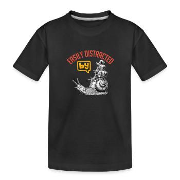 Leicht ablenkbar von Schnecken ich liebe Schnecken - Kinder Premium Bio T-Shirt - Schwarz - Vorne
