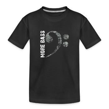 Plus de basses s’il vous plaît, grosse clé de fa - T-shirt bio Premium Enfant - noir - Devant