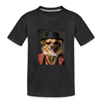 Goldener Hund Kostüm Aristokrat Lünette Halsband - Kinder Premium Bio T-Shirt - Schwarz - Vorne