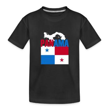 Panama Flag Gift Idea - Kids' Premium Organic T-Shirt - black - Front