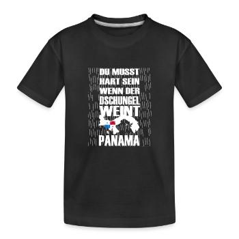 Panama Insel Regen - Kinder Premium Bio T-Shirt - Schwarz - Vorne