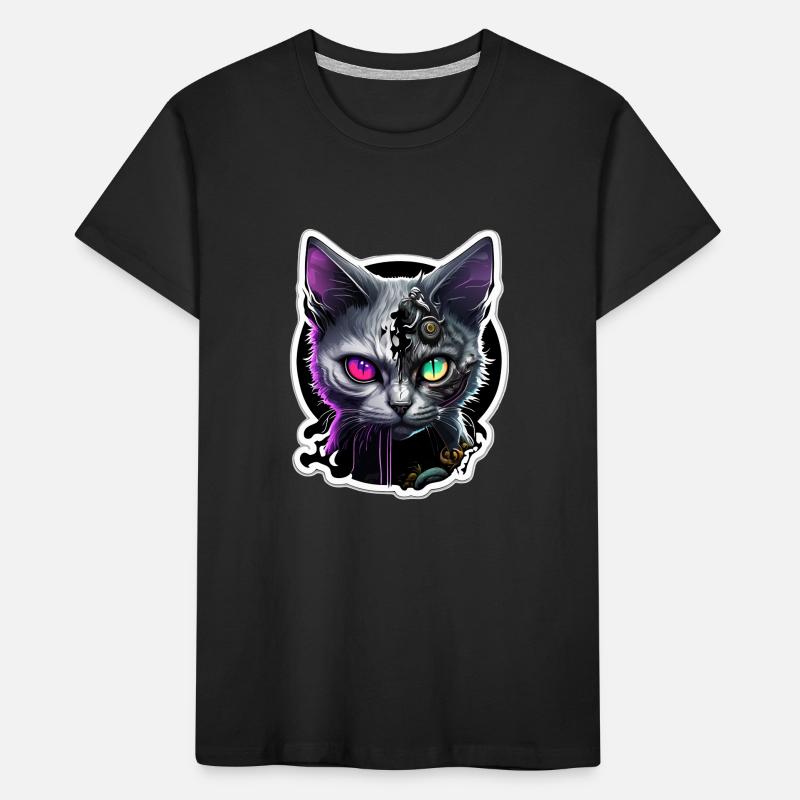 Tête de Zombie Cat T-shirt bio Premium Enfant
