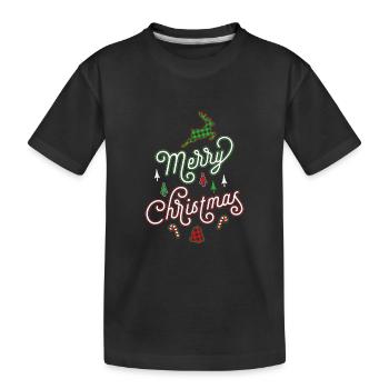 Merry Christmas Frohe Weihnachten Ugly Christmas - Kinder Premium Bio T-Shirt - Schwarz - Vorne