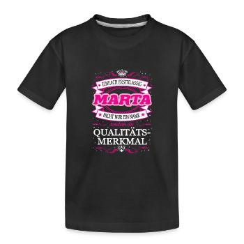 Caractéristique de qualité Marta tout simplement de première classe - T-shirt bio Premium Enfant - noir - Devant