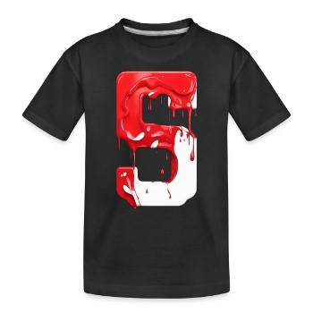 NR. 5 NUMMER 5 ROT WEIß 5. GEBURTSTAG - Kinder Premium Bio T-Shirt - Schwarz - Vorne