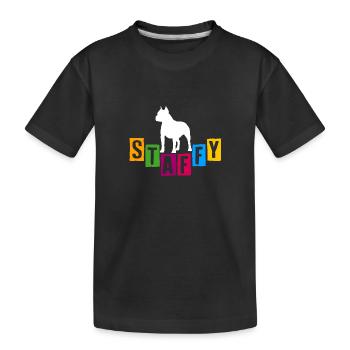 Staffy Staffordshire Terrier lettres colorées - T-shirt bio Premium Enfant - noir - Devant
