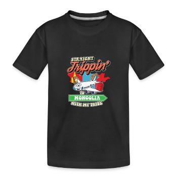 Voyage direct en Mongolie avec ma tribu - T-shirt bio Premium Enfant - noir - Devant