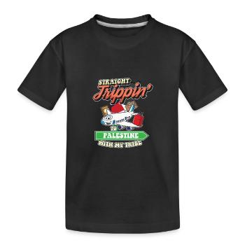 Straight Trippin' To Palestine With My Tribe - Kinder Premium Bio T-Shirt - Schwarz - Vorne