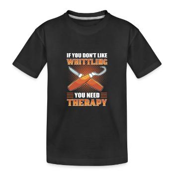 Whittle Holzschnitzerei Schreinerei Schnitzgeräte - Kinder Premium Bio T-Shirt - Schwarz - Vorne