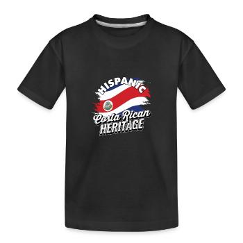 Hispanisches Erbe Costa Ricas - Costa Rica - Kinder Premium Bio T-Shirt - Schwarz - Vorne