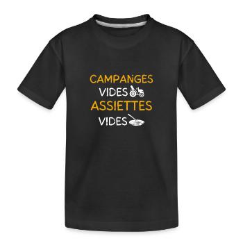 Campagne Vide Assiete Vide - T-shirt bio Premium Enfant - noir - Devant