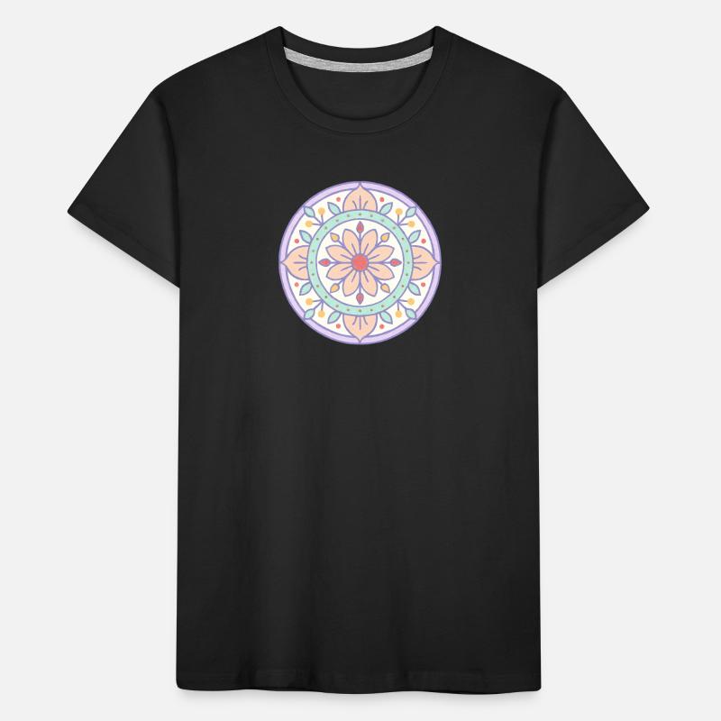 Mandala mit Risographie-Effekt Kinder Premium Bio T-Shirt