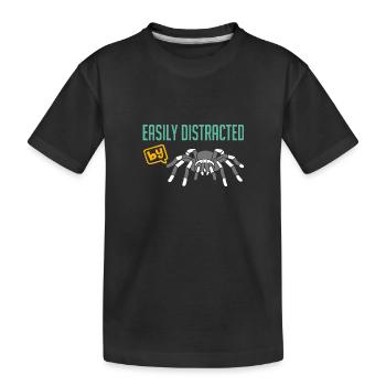 Verrückt nach Vogelspinnen lustiger Spinnenspruch - Kinder Premium Bio T-Shirt - Schwarz - Vorne