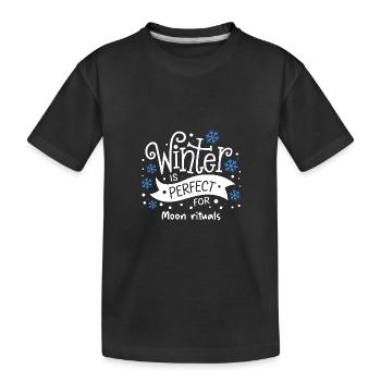 L’hiver est parfait pour les rituels de la lune - T-shirt bio Premium Enfant - noir - Devant