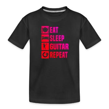 Guitar Gitarrenspieler akustische gitarre - Kinder Premium Bio T-Shirt - Schwarz - Vorne