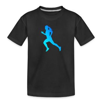 Women's Running Running Race Fitness Men - Kids' Premium Organic T-Shirt - black - Front