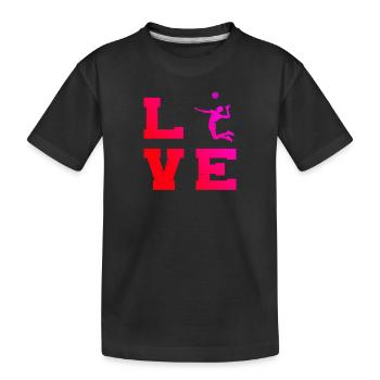 Volleyballspieler Beach Volley Volley Damen - Kinder Premium Bio T-Shirt - Schwarz - Vorne