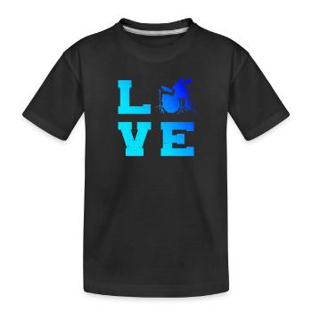 Damen Perkussionist Schlagzeugspieler Schlagzeuger - Kinder Premium Bio T-Shirt - Schwarz - Vorne