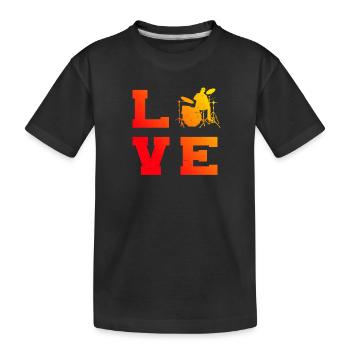Batteur Percussions Hommes - T-shirt bio Premium Enfant - noir - Devant