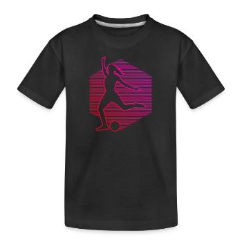 Damen Fussballspielen Fussball Fussballspieler - Kinder Premium Bio T-Shirt - Schwarz - Vorne