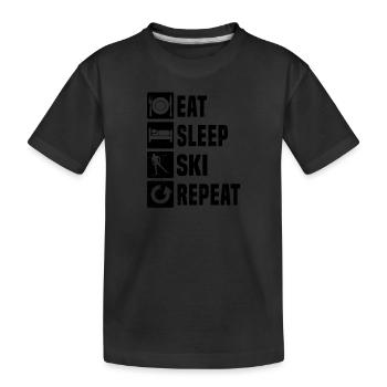 Cross-country skating women cross-country skiing cross-country skiing skate - Kids' Premium Organic T-Shirt - black - Front