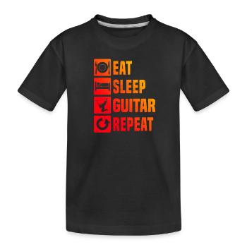 Gitarrenspieler Guitar akustische gitarre - Kinder Premium Bio T-Shirt - Schwarz - Vorne