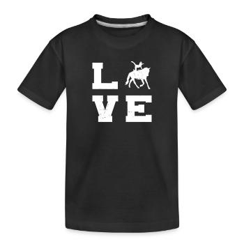 Exercices d’équilibre, acrobaties à cheval - T-shirt bio Premium Enfant - noir - Devant