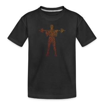 Cardio Ausdauertraining Krafttraining Gewichtheben - Kinder Premium Bio T-Shirt - Schwarz - Vorne