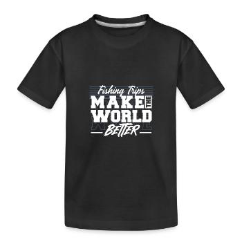 Angelausflüge machen die Welt besser - Kinder Premium Bio T-Shirt - Schwarz - Vorne