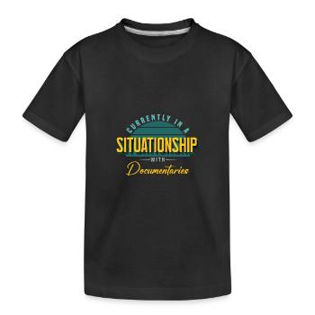 Actuellement en situation avec les documentaires - T-shirt bio Premium Enfant - noir - Devant