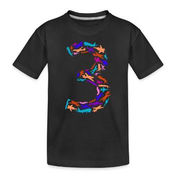 Birthday Boy 3 Years Airplane Airplanes - Kids' Premium Organic T-Shirt - black - Front