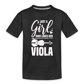Bratsche - Kinder Premium Bio T-Shirt - Schwarz - Vorne