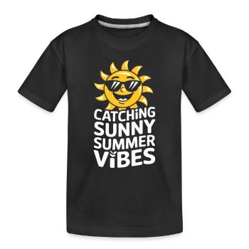 Sunny Summer Moments Vibes Sommer Sonne - Kinder Premium Bio T-Shirt - Schwarz - Vorne