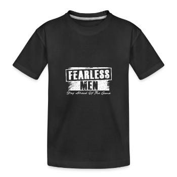Furchtlose Männer bleiben dem Spiel voraus - Kinder Premium Bio T-Shirt - Schwarz - Vorne
