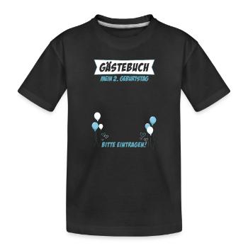 Gästebuch - Zweiter Geburtstag Kleinkind Geschenk - Kinder Premium Bio T-Shirt - Schwarz - Vorne