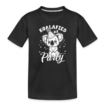 Koalafied to Party Koala Spruch Lustig Kind Fete - Kinder Premium Bio T-Shirt - Schwarz - Vorne