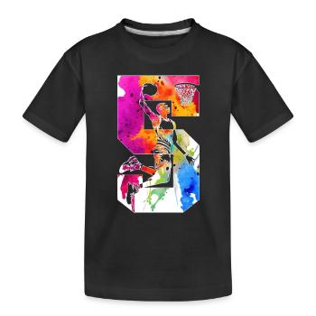 5. GEBURTSTAG BASKETBALL NUMMER 5 - Kinder Premium Bio T-Shirt - Schwarz - Vorne