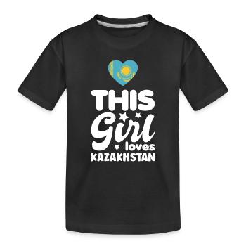 Drapeau du Kazakhstan Drapeau du Kazakhstan - T-shirt bio Premium Enfant - noir - Devant
