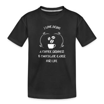Café, expresso, café et chocolat - T-shirt bio Premium Enfant - noir - Devant