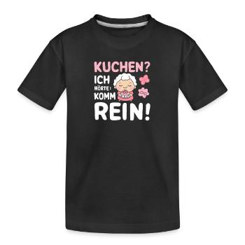 Kuchen-Oma Lustig Einladung Geburtstag Idee - Kinder Premium Bio T-Shirt - Schwarz - Vorne