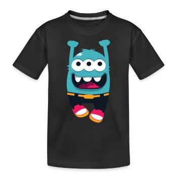 Monster Wirbelwind - Kinder Premium Bio T-Shirt - Schwarz - Vorne